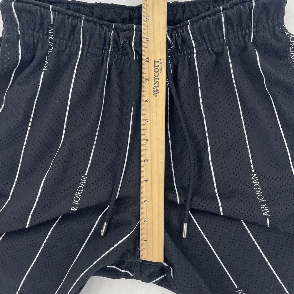 Jordan Essential Printed Shorts Mens S Black Basketball Pinstripes Mesh Retro